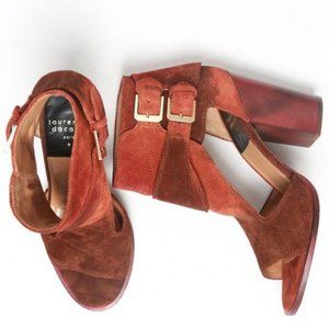 LAURENCE DACADE SUEDE RUSH HEELS  IN RUST OMBRE